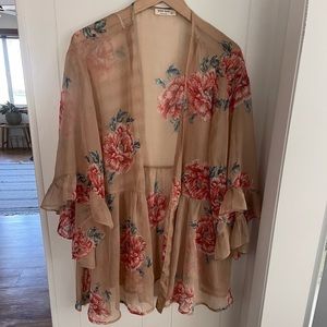 Beautiful Sheer Floral Kimono/Topper